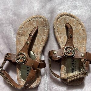 Michael Kors Kids Tan Sandals with Logo
